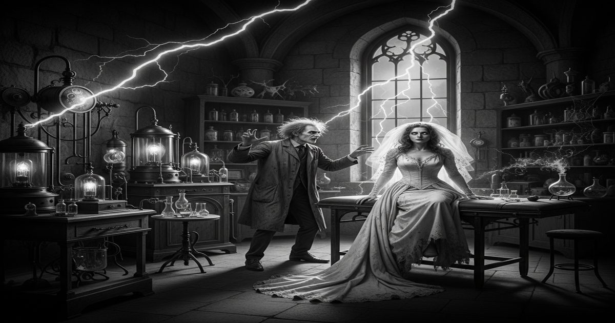 gotico vittoriano laboratorio Frankenstein sposa 1930s dark