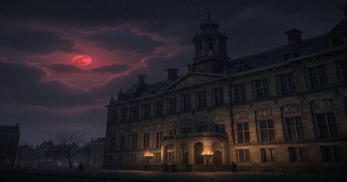 municipio amsterdam 1672 notte gotico oscurit&agrave; luna rampjaar storia