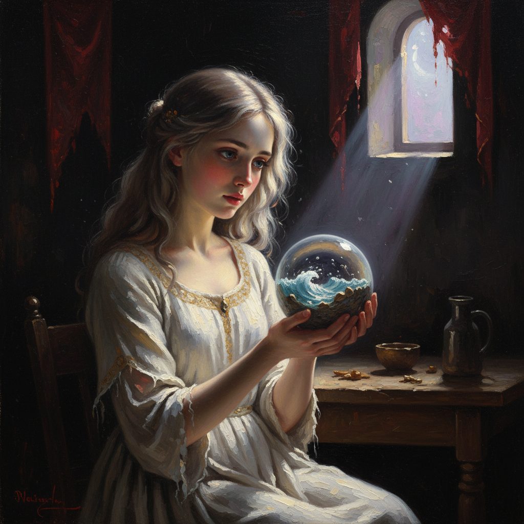 Olga, fragile ragazza dell'Est Europa, mostra ad Alex una piccola sfera di pietra con un mare in miniatura scolpito all'interno. Non ha mai visto il mare vero.