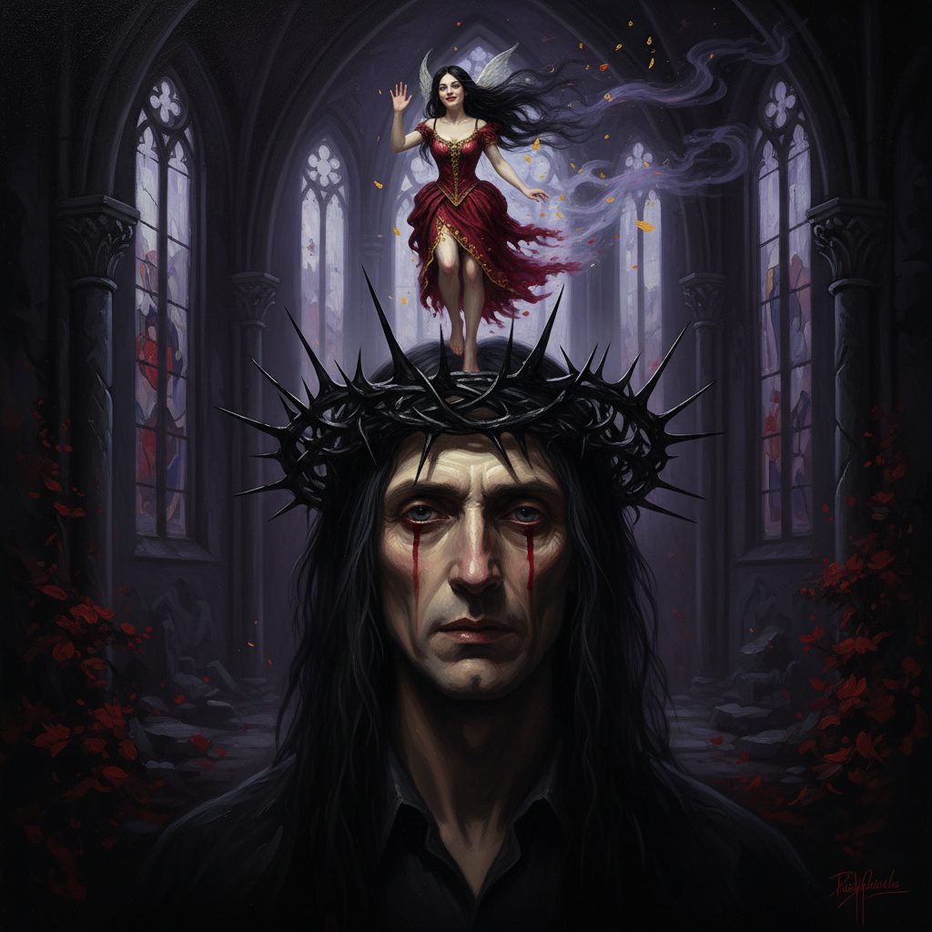 Una piccola figura femminile con capelli corvini appare sulla corona di Alex. Lo saluta con la manina prima di svanire. Prima apparizione della diavoletta.